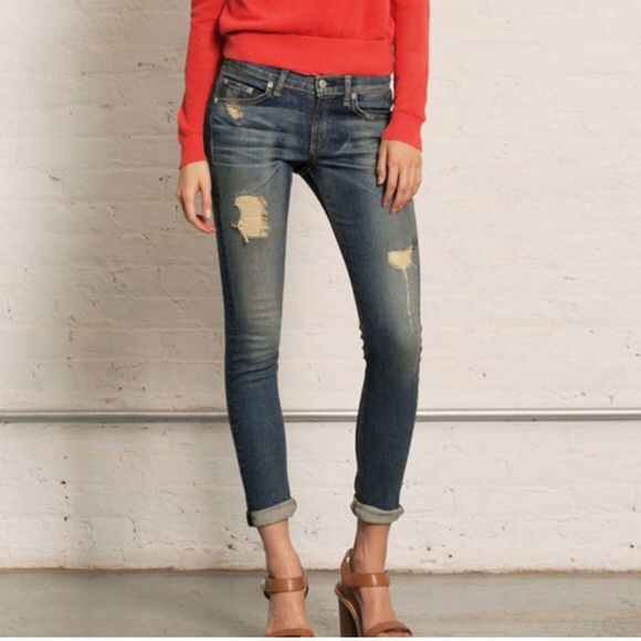 rag & bone Denim - RAG & BONE Skinny Distressed Jeans Warren